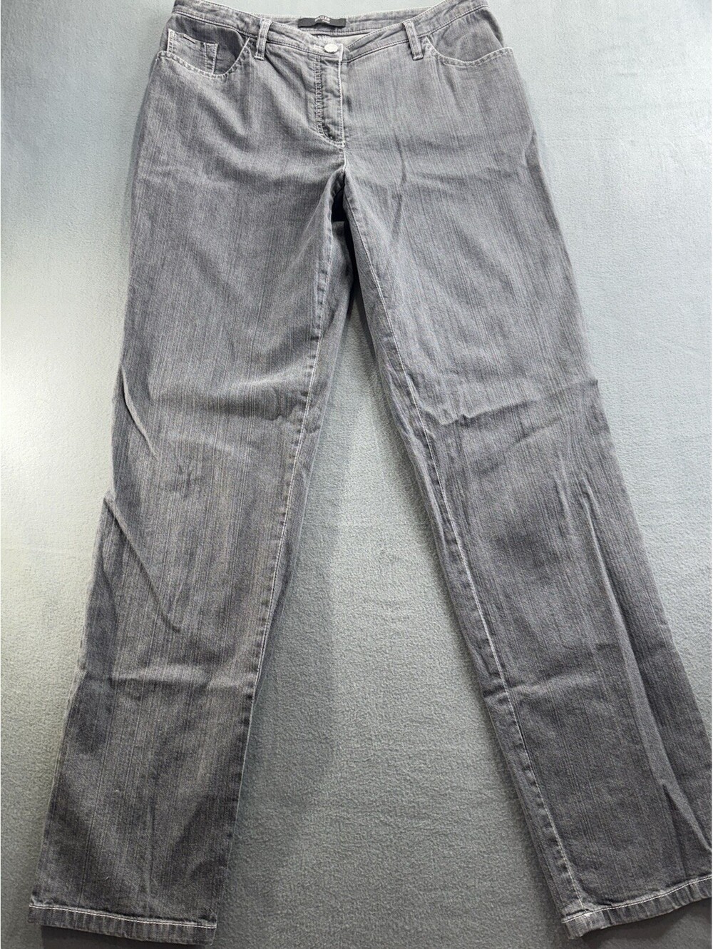 Basler Vintage Straight Leg Mid Rise Luxury Denim Soft Black Fits Womens 10/12
